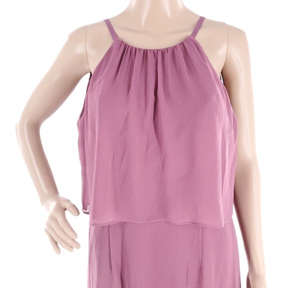 David's Bridal Women Dress Maxi Ven Style Long High Neck Purple Size 8 - NWT - Picture 4 of 9